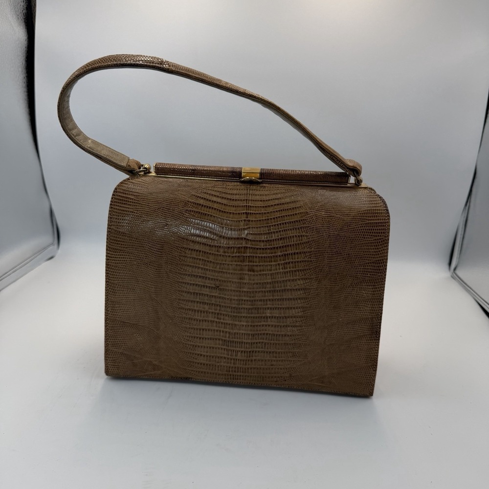 Vintage Bellestone Genuine Light Brown Lizard Handbag Marshall Field & Company